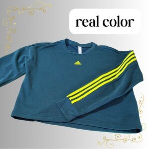 Adidas Dark Green crop sweater